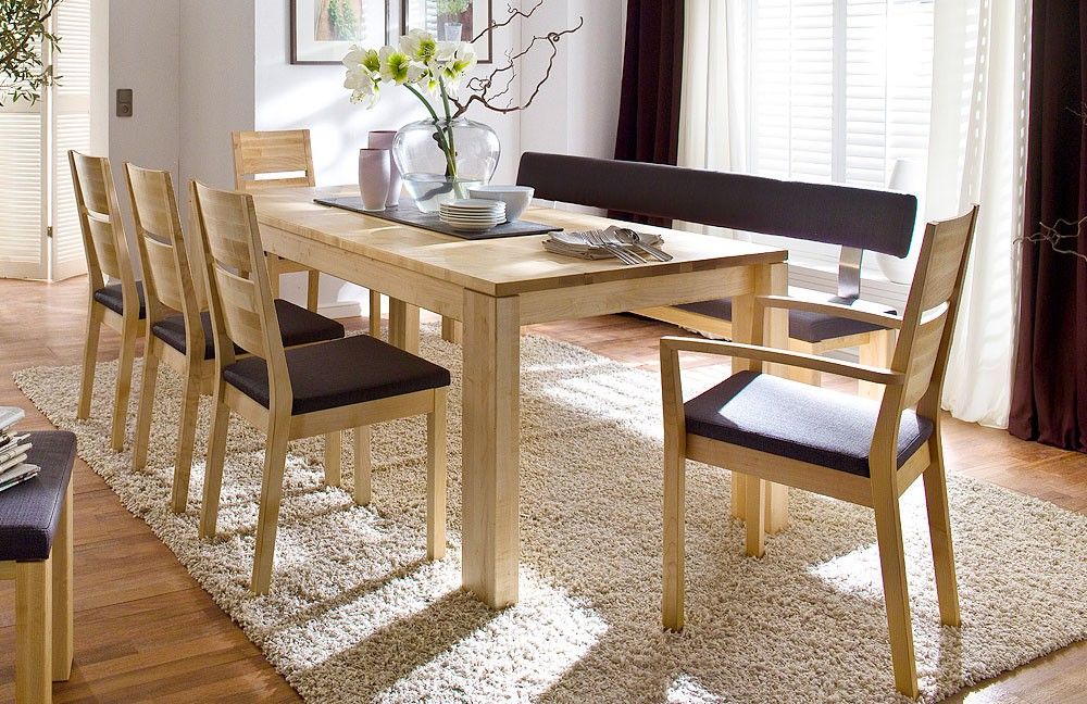 Maple wood table dining room interior-wooden table