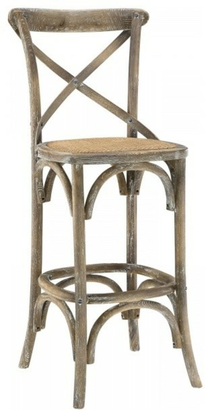 Bar chair with wooden backrest Vintage bar stool Bar chair design