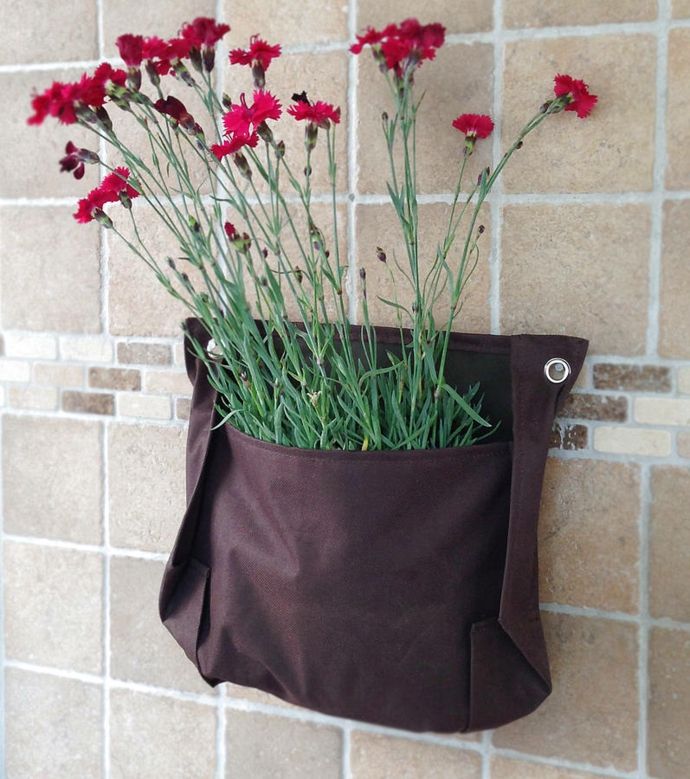 Bag Plant Sack Textile Waterproof Flowers Kitchen Wall Planter