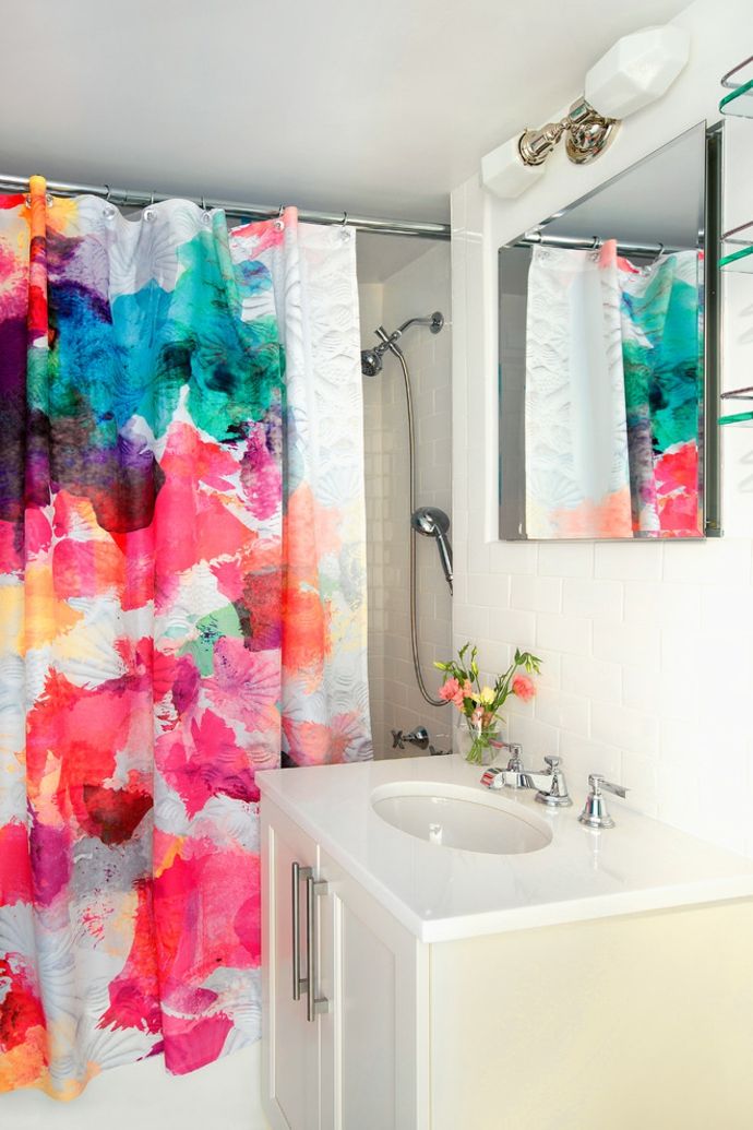 Colorful shower curtain for small bathroom shower curtain design