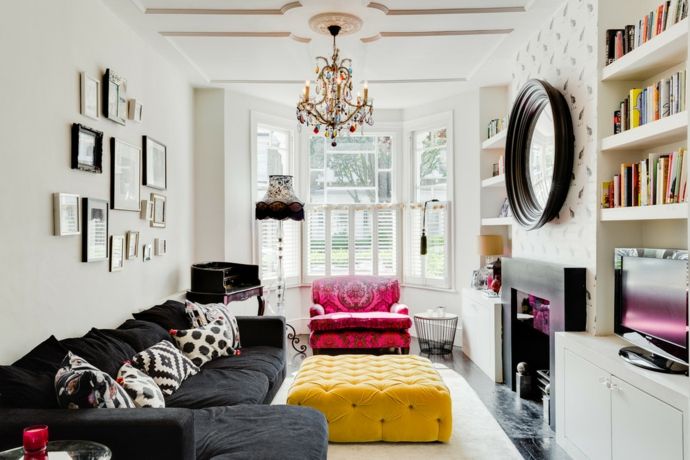 Colorful eclectic room-contemporary chandeliers for the living room