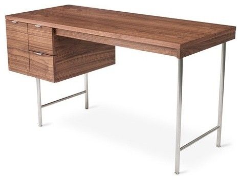 Designer walnut steel modern desks