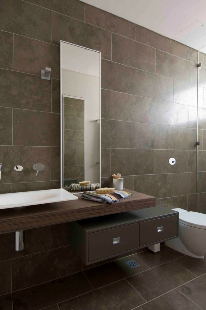 Tiles dark brown modern simple bathroom furniture