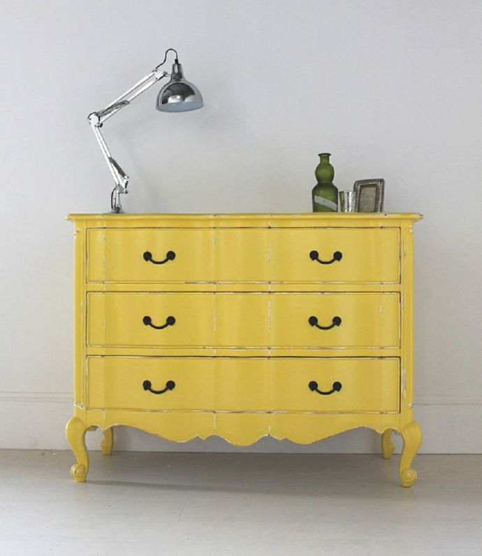 Yellow chest of drawers in the French style dressers