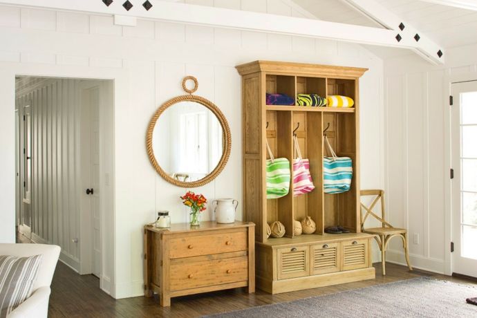 Hut holiday home hall furniture made of wood-hallway furnishings