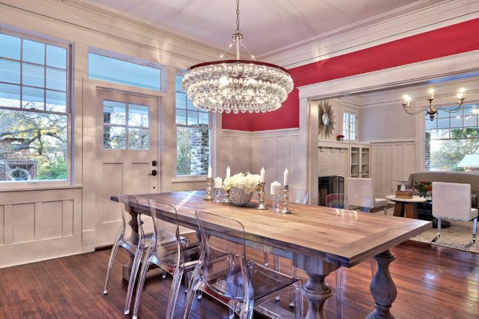 Luxurious dining room in an eclectic style-contemporary chandeliers for the living room