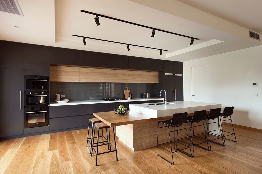 Modern kitchen wood veneer - beautiful modern kitchens