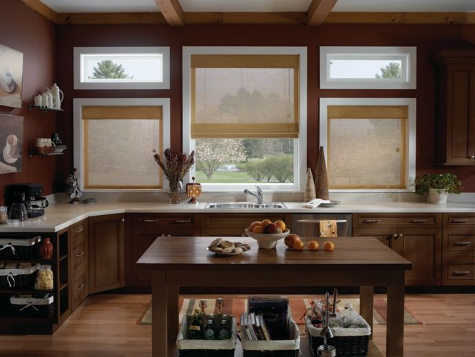 Modern roller blinds made of bamboo for the kitchen-kitchen curtains