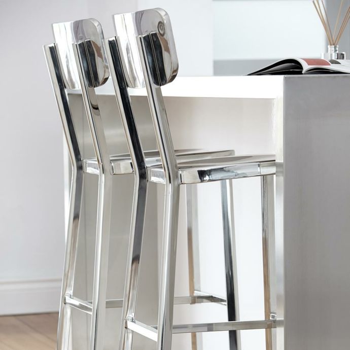 Modern silver colored bar stool high gloss bar stool bar chair design