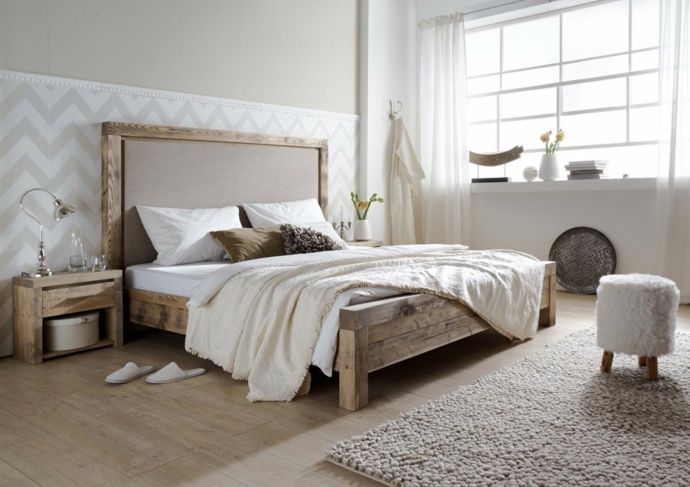 Schlafzimmer Massivholz Bett-Massivmöbel