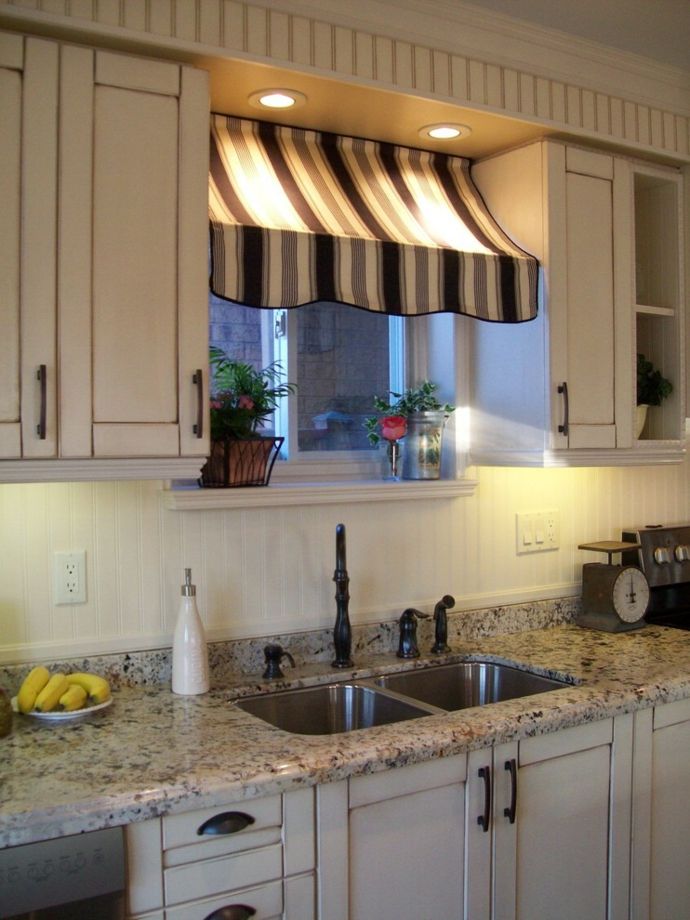 Sonnensegel moderne Küchen Arbeitsplatten aus Marmor-Küchengardinen
