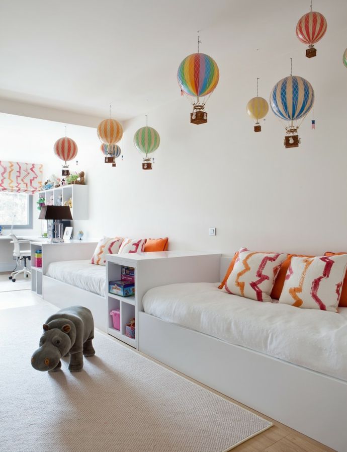 Verträumtes Ambiente in Weiß Heißluftballonen-Kinderzimmer ideen