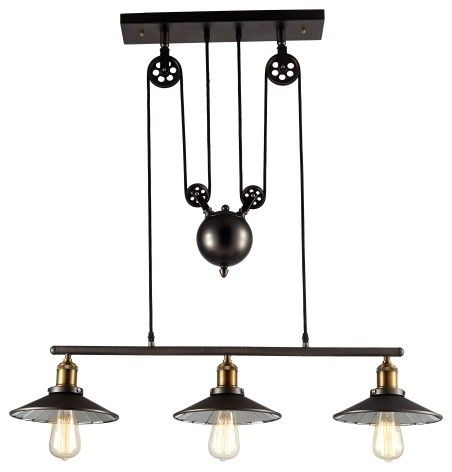 Vintage Loft Pendant Light Pulley Industrial Design Suspension Light