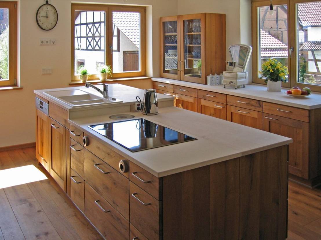 Wohnideen Küche Landhausstil Arbeitsplatten Holz-Küchen Ideen