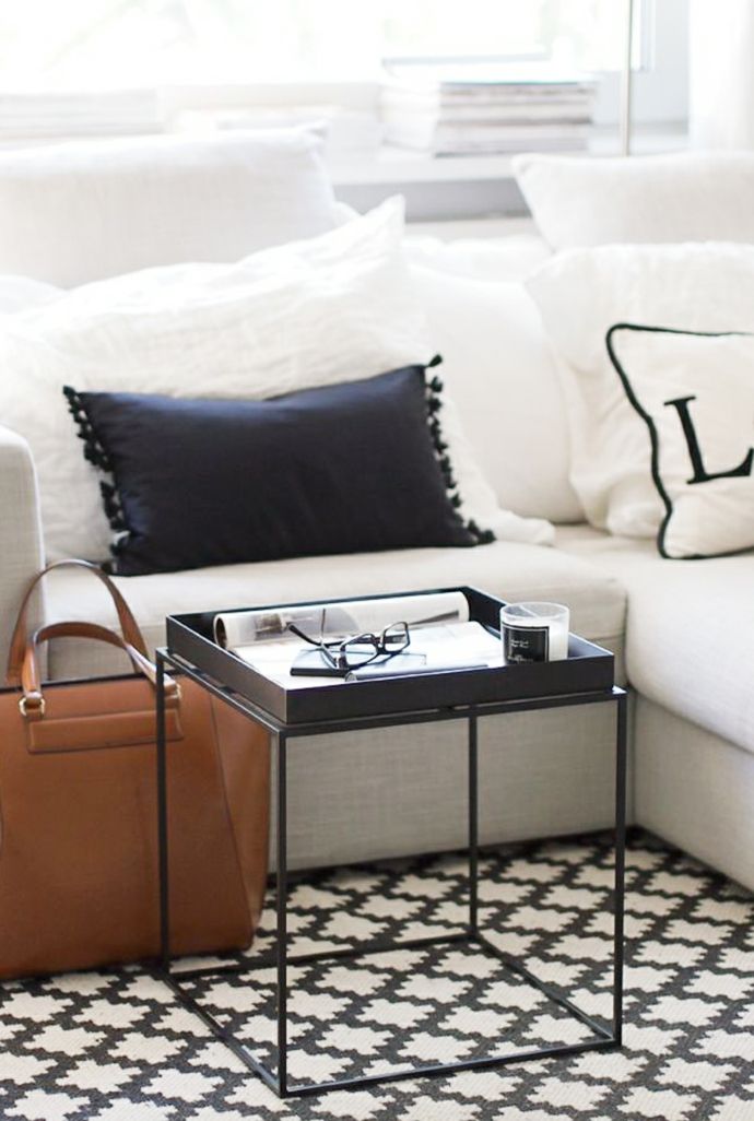 Living room urban black and white elegant-modern living design