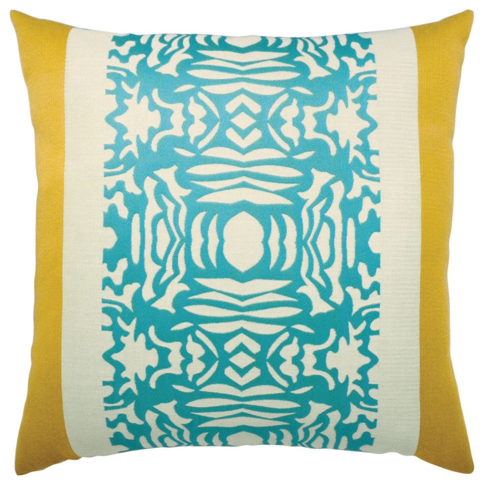 Contemporary modern decorative pillows artistic balcony garden furniture turquoise blue blue gold yellow home ideas