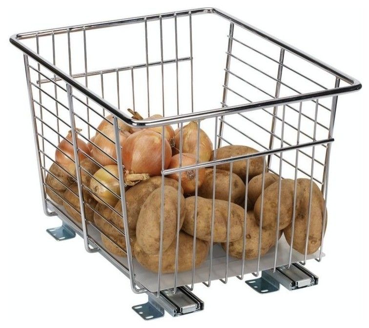Ablagesystem aus Metall für Zwiebeln und Kartoffeln-Aufbewahrungsbehälter Lebensmittel Gemüse Ordnung Organisation