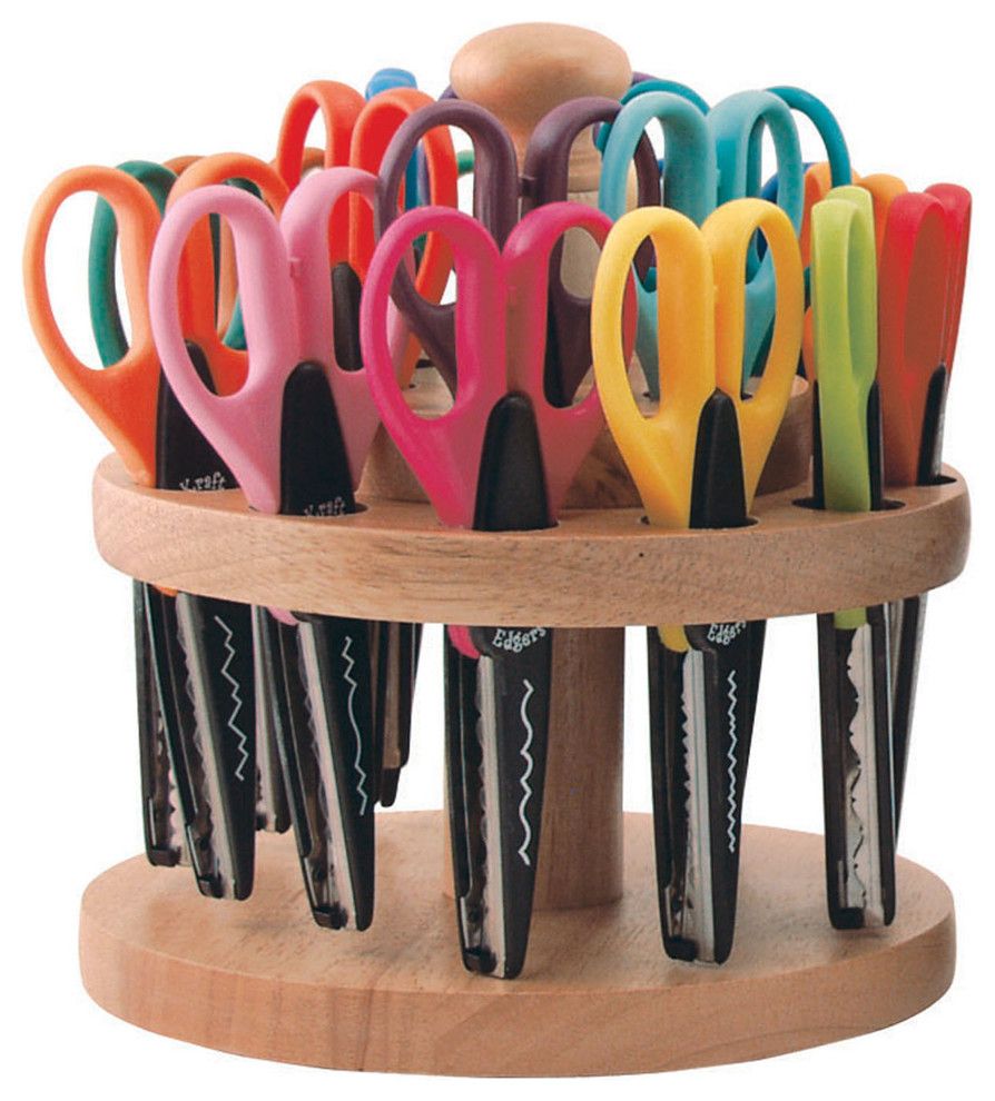 Storage of children's scissors-rotating shelf children's scissors storage organization office desk