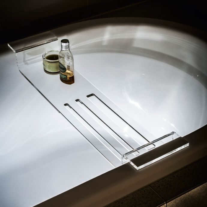 Bathtub shelf, glass fiber, transparent