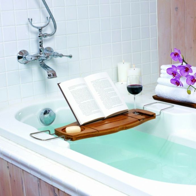 Bathtub tiles bathtub bridge bookend glass holder soap holder metal wood