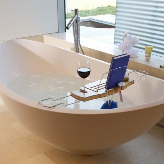 Bathtub shelf free-standing bathtub modern bookend