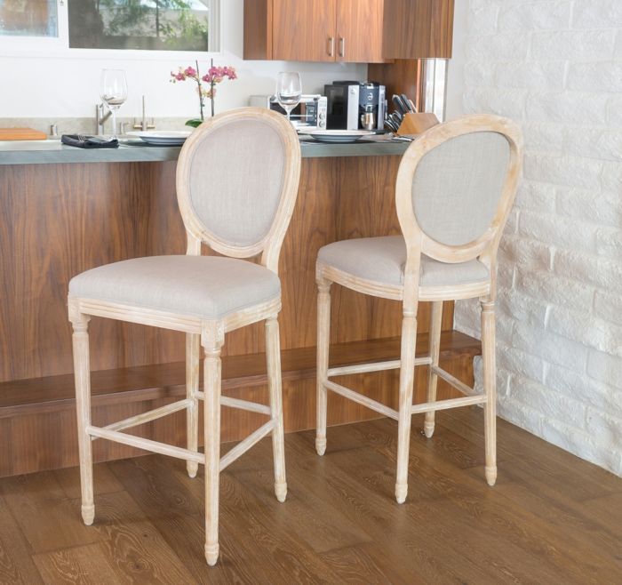Barstuhl mit ovaler Rückenlehne am Küchentresen-Barhocker für Ihre Küche