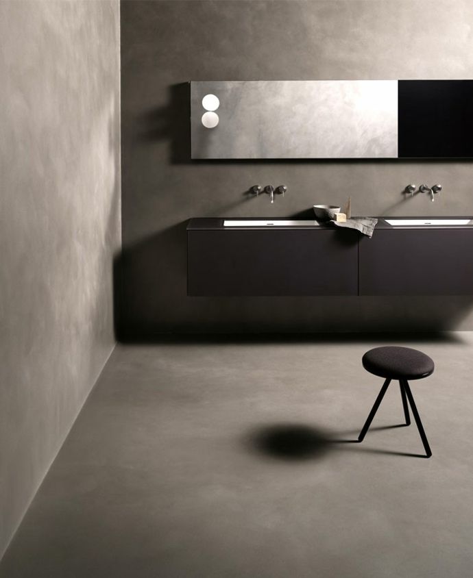 Betonoptik und moderne Badmöbel-Badezimmer Gestaltung