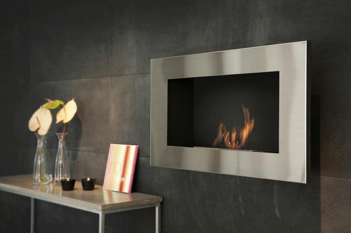 Bio wall fireplace made of stainless steel ethanol stove