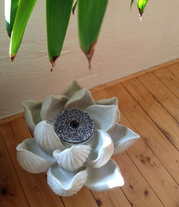 Fountain in the shape of a lotus flower ideas with indoor fountain