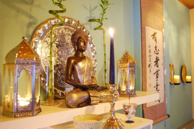 Buddah, yoga altar, candle, wall decoration, home accessories