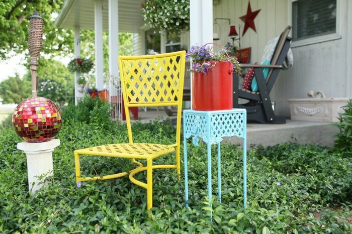 Colorful decoration garden furniture made of metal