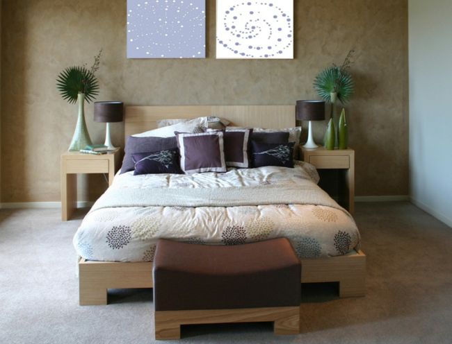 The head stands on a solid wall-feng shui for the bedroom bed positioning