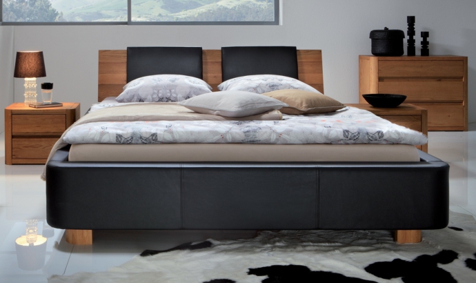 Designer bed headboard wood black bedroom furniture