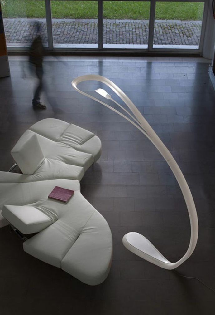 Designer lamp made of plastic in white lamps and lights