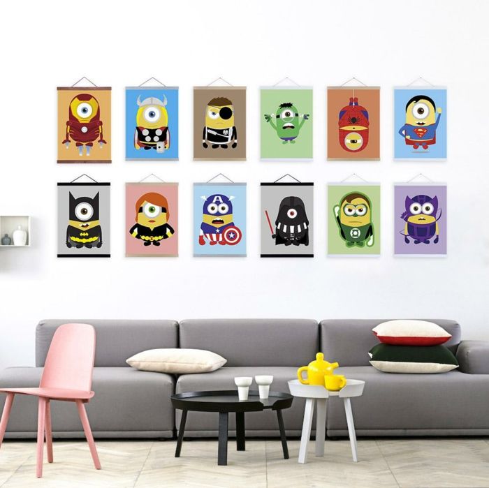 The favorite cartoon characters create a playful atmosphere - pictures of children's rooms