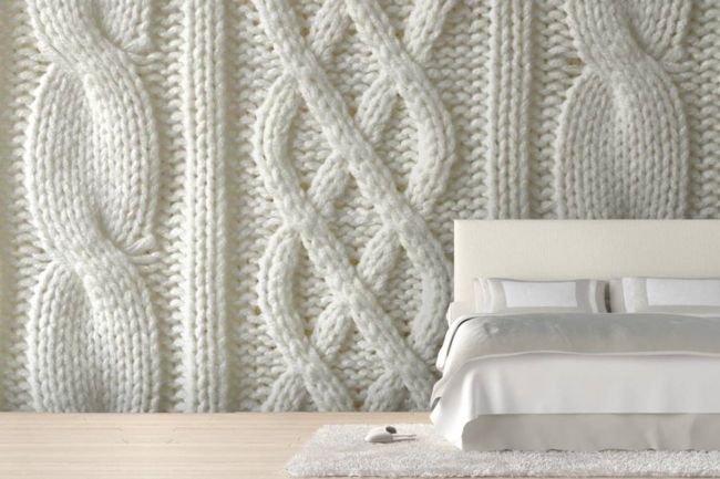The knitted optics as tapestries for the bedroom-modern-deco-wall-wallpaper