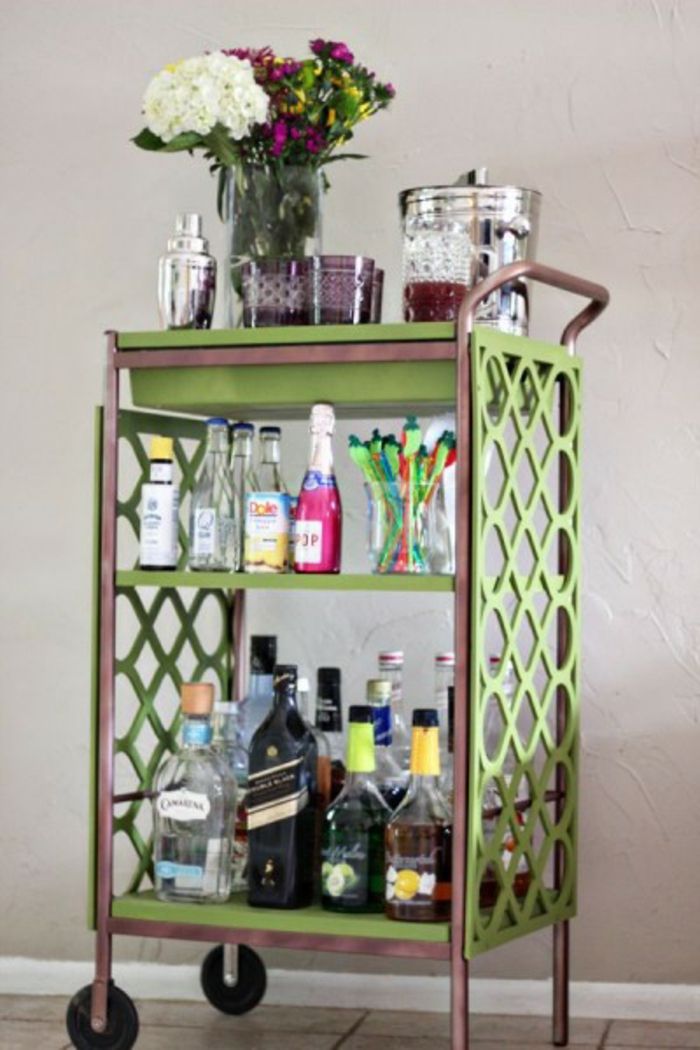 The mobile home bar serving trolley