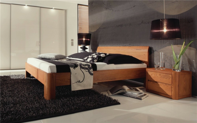 Eiche Massivholz Kopfteil Fuß gerundet Hängeleuchte-Schlafzimmer Ideen