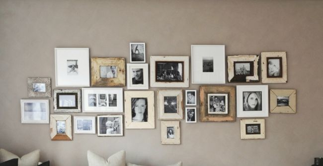 A whole wall full of picture frames - beautiful decoration ideas