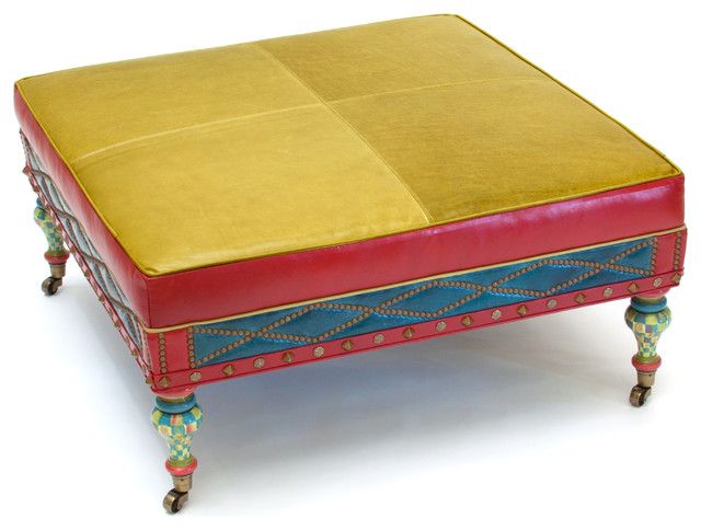 Colorful upholstered stool-eclectic pieces of furniture