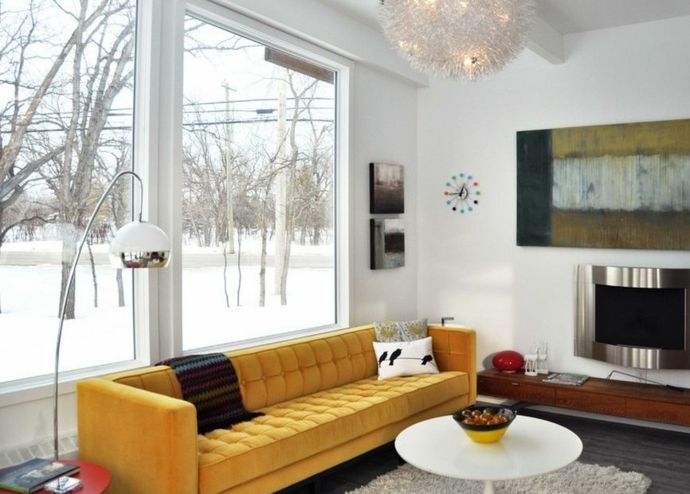 Farbenfrohes Tuxedo Sofa in Gelb-Sofa Design