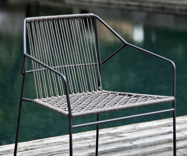 Garden chair made of stainless steel with a simple design - high quality weatherproof garden furniture