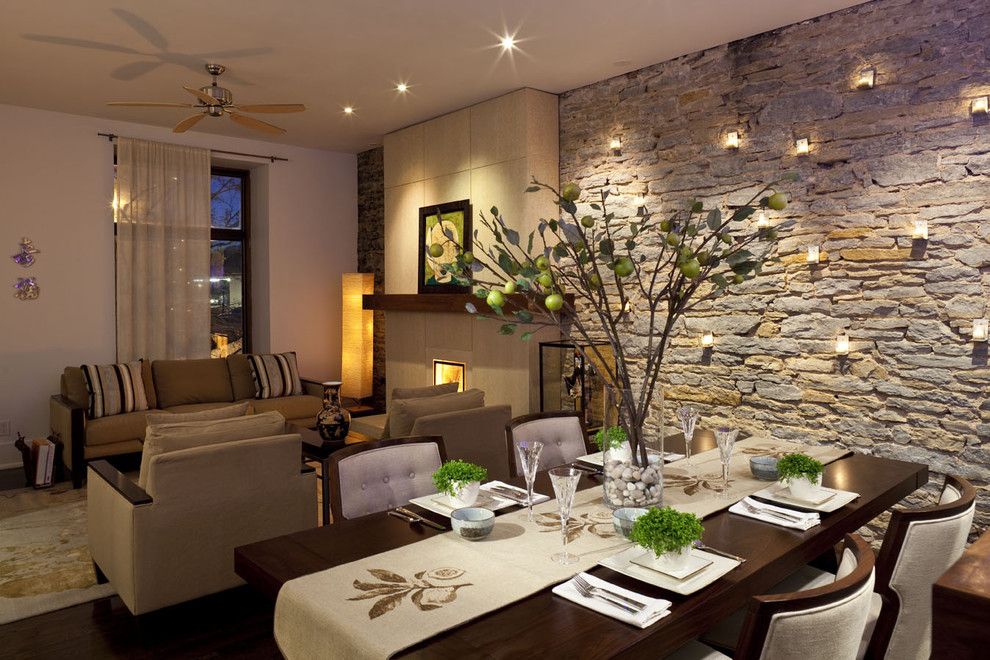 Klassische steinwand im innendesign: trends fürs esszimmer ...