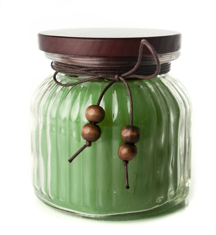Green Candle in Mason Jar- Flameless Candles