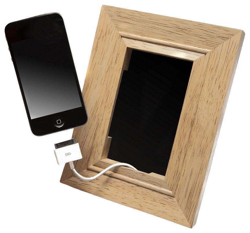 Mobile phone in the picture frame - Mobile phone stand, picture frame, wooden mobile phone armchair, mobile phone holder, smartphone stand