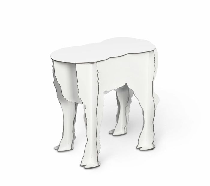Stool or side table with unusual shape designer furniture, interestingly fancy stool, side table, coffee table