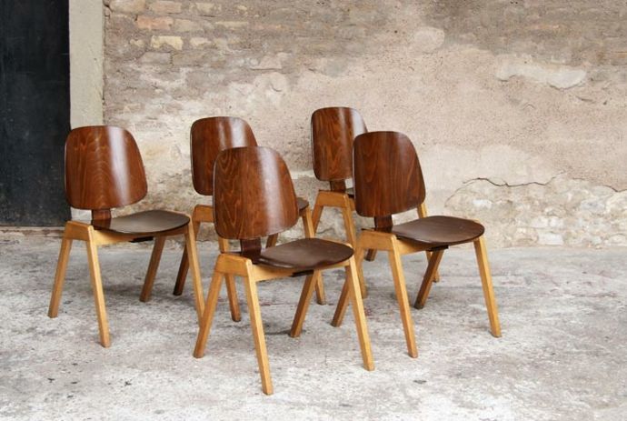 Wooden chairs vintage retro