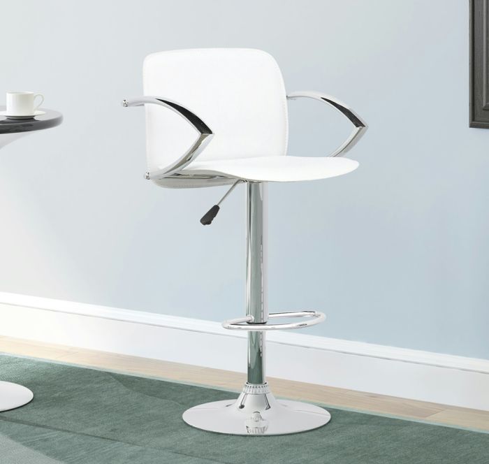 Height-adjustable armrest made of chrome bar stool for your kitchen
