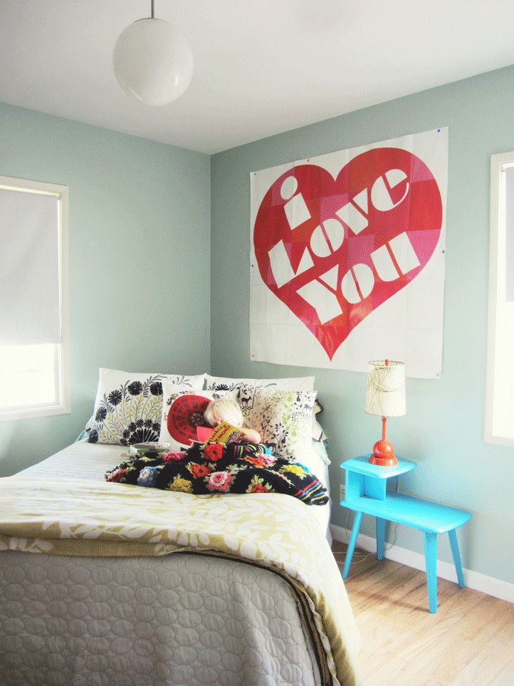 I love you poster for bedroom valentines day interior decor
