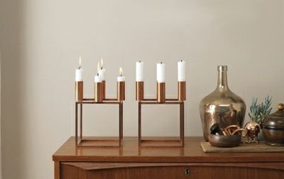 Metal candle holder for four candlesticks decoration ideas
